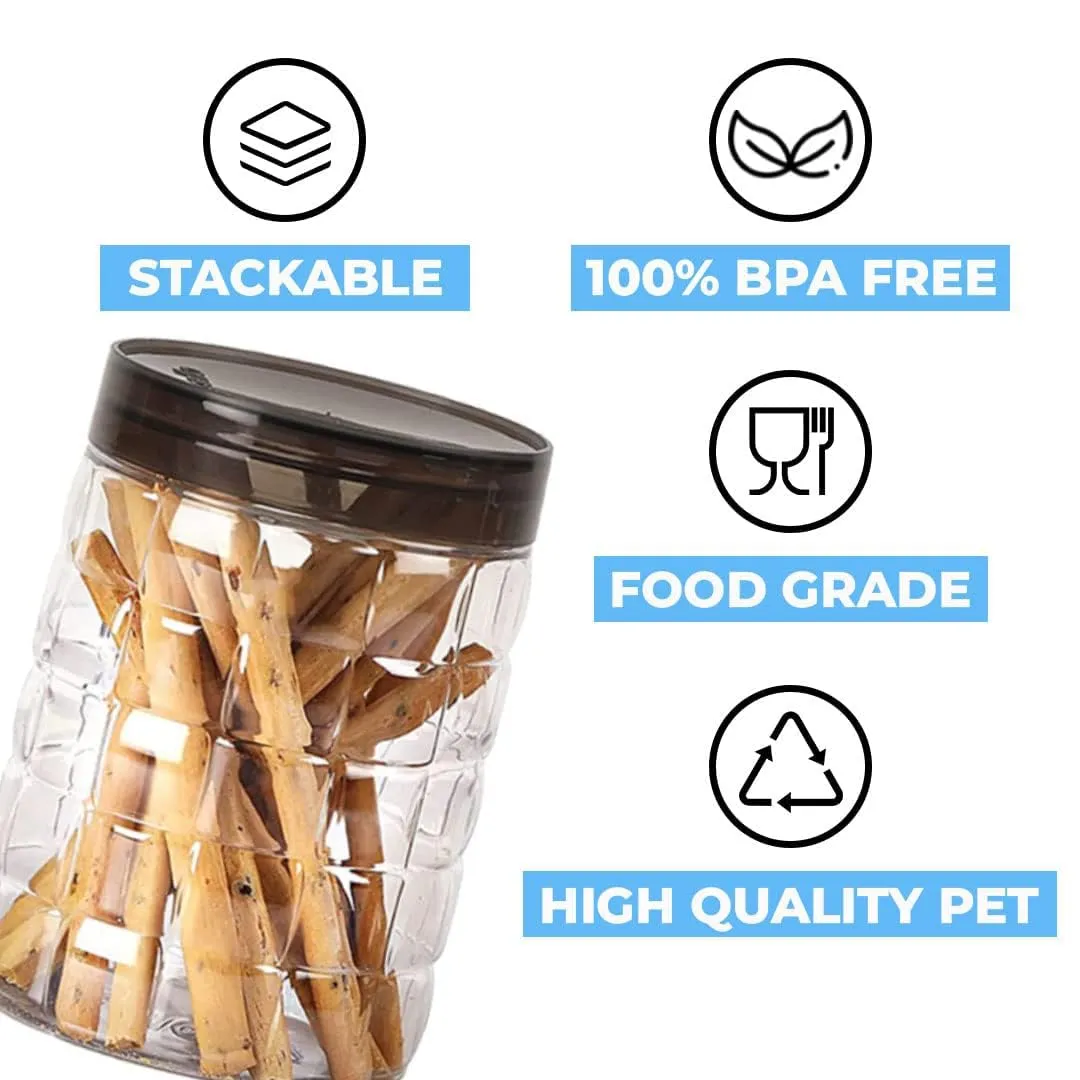 Kuber Industries Set of 24 Plastic Container Set | 1000ml, 500ml, 200ml I PET, Food Grade Plastic, 100% BPA Free | Airtight Container Set for Kitchen Storage |Small to Large, Transparent (Pack Of 2)