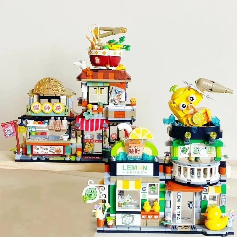 Lemon Tea Shop | LOZ 1294 Building Bricks Mini Street Food Set for Ages 10 